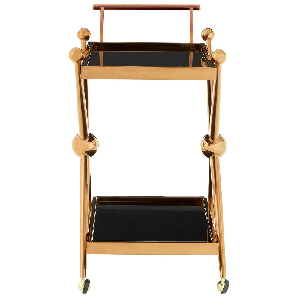 Modern Rose Gold Glass Trolley