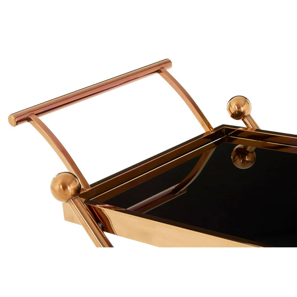 Modern Rose Gold Glass Trolley