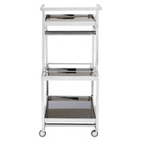 Luxe Silver Glass Trolley