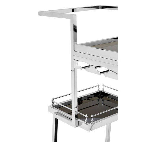 Luxe Silver Glass Trolley