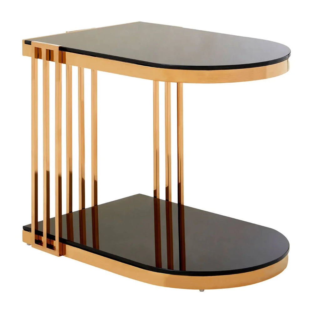 Rose Gold Glass Side Table