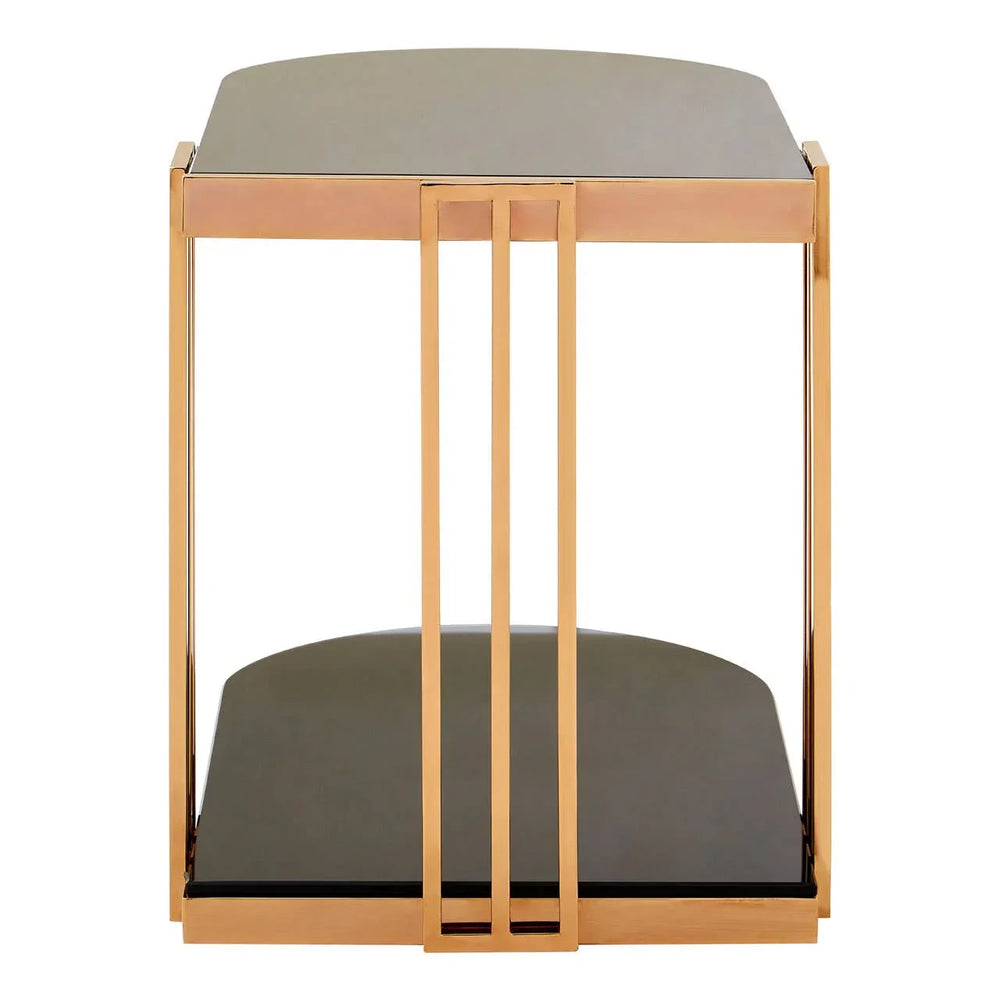 Rose Gold Glass Side Table