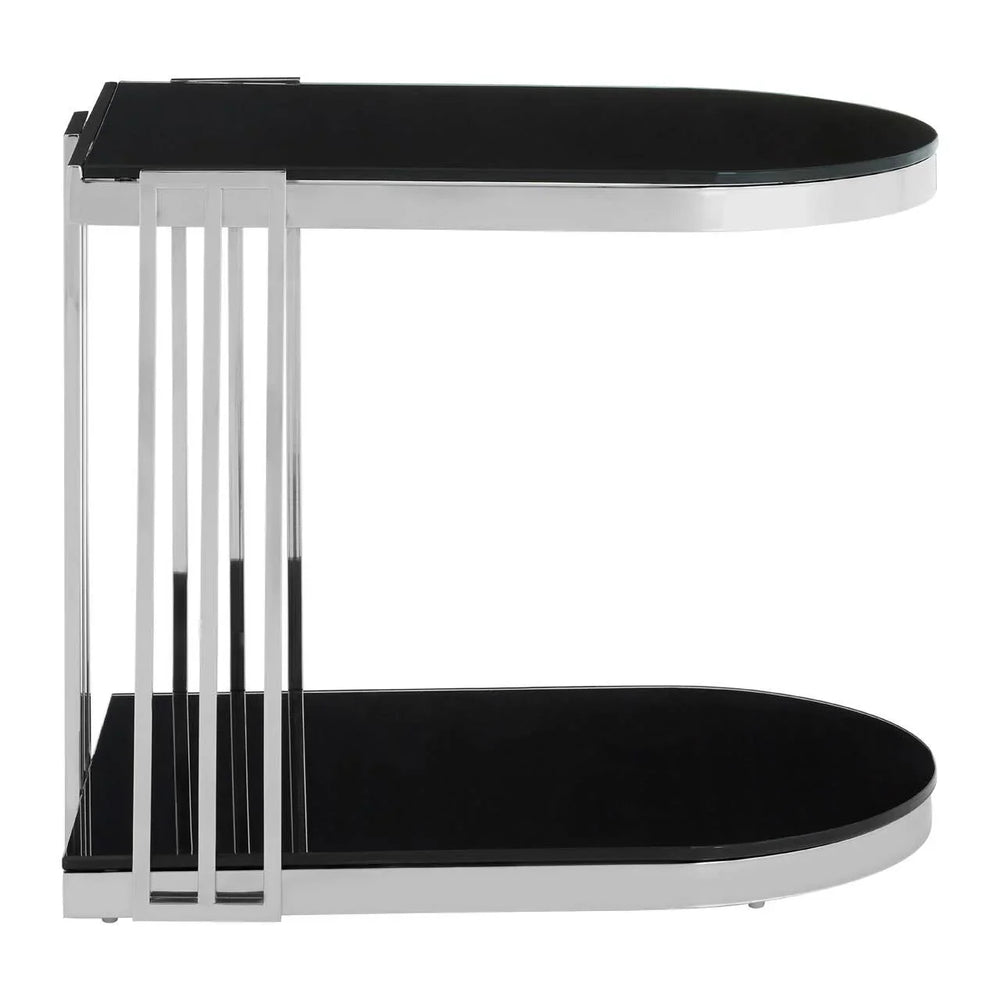 Silver Glass U Side Table