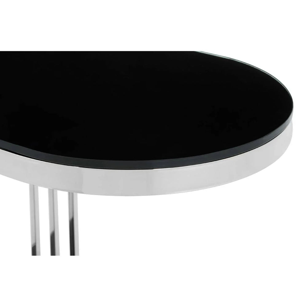 Silver Glass U Side Table