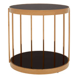 Rose Gold Glass Side Table