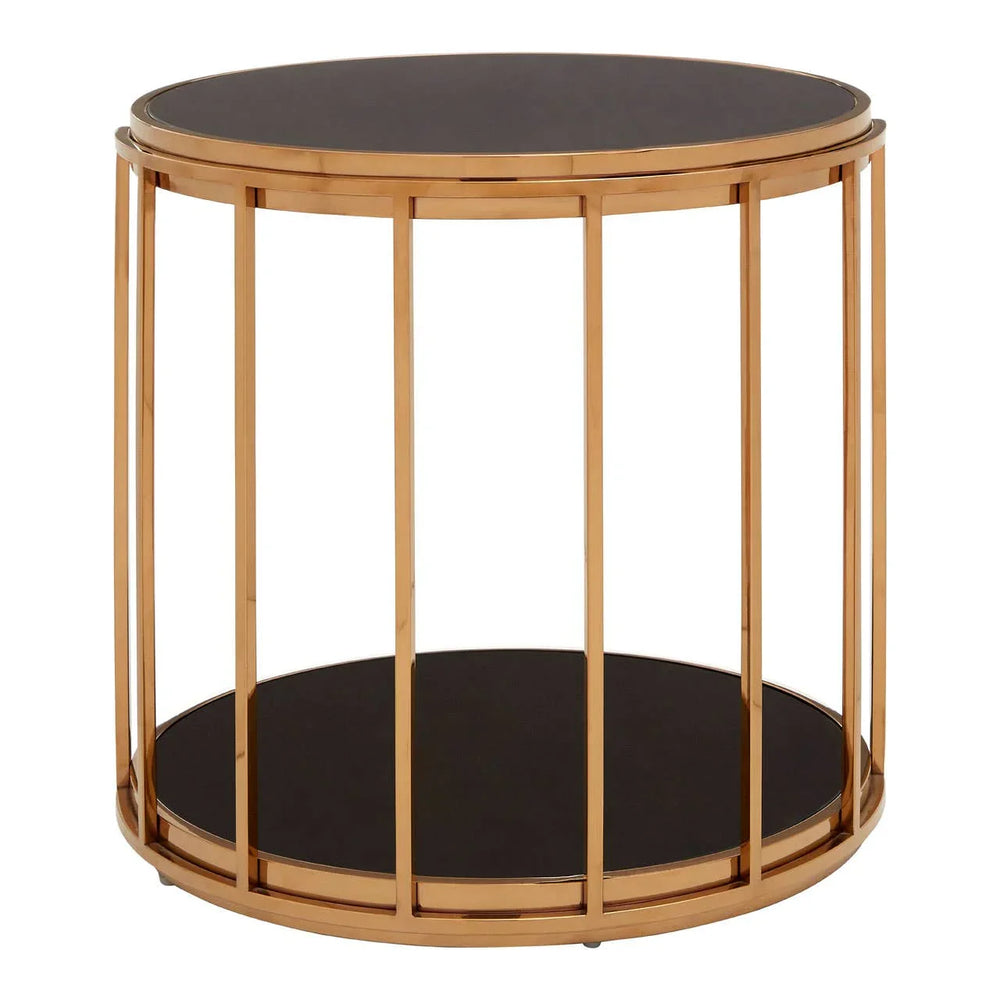 Rose Gold Glass Side Table