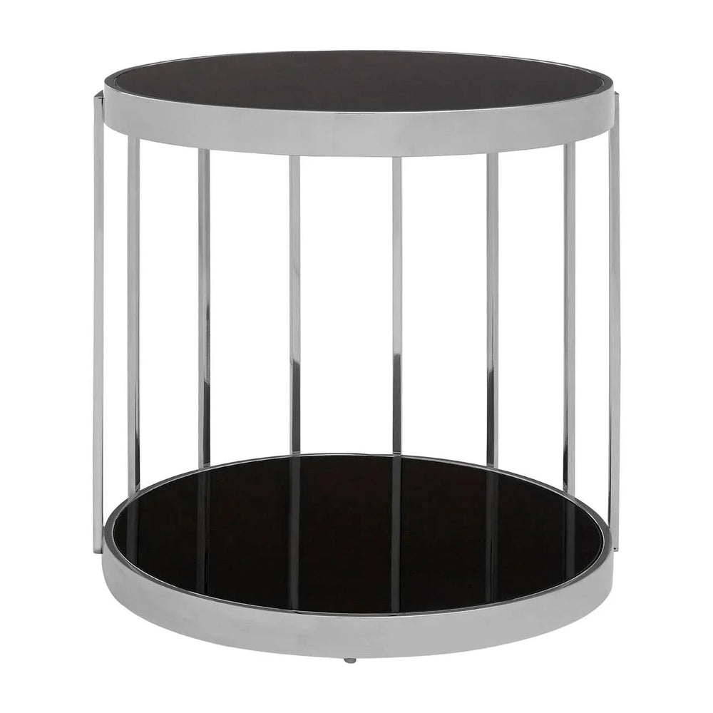 Silver Glass Modern Side Table