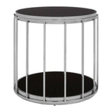 Silver Glass Modern Side Table