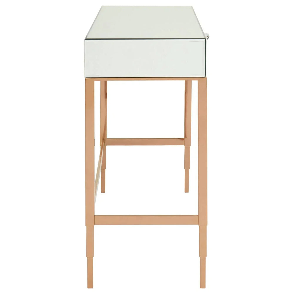 Rosé Gold Mirrored Console Table