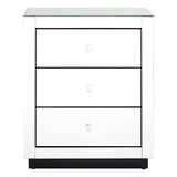 Crystal Handle Mirrored Bedside Table