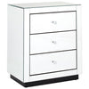 Crystal Handle Mirrored Bedside Table
