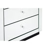 Crystal Handle Mirrored Bedside Table