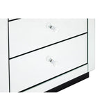Crystal Handle Mirrored Bedside Table