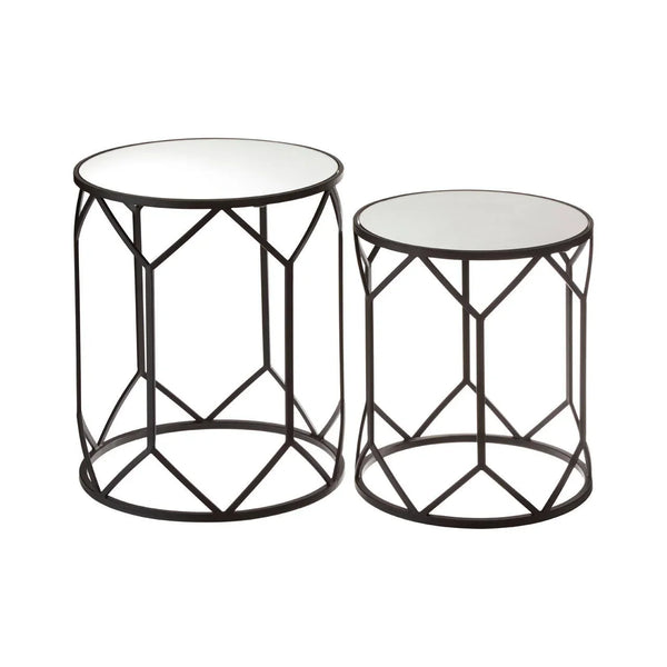 Polygon Mirror Tables Set