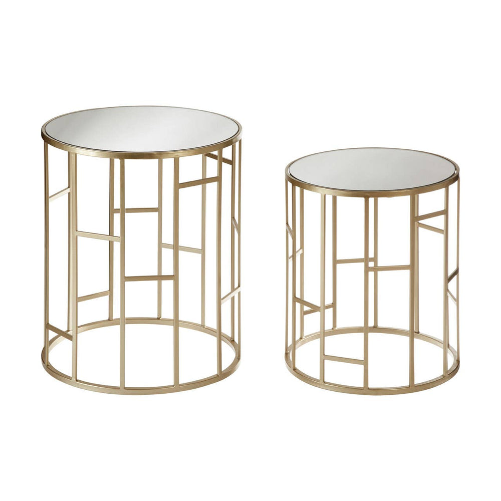 Asymmetrical Glass Frame Tables