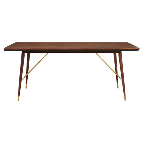 Walnut Brass Dining Table