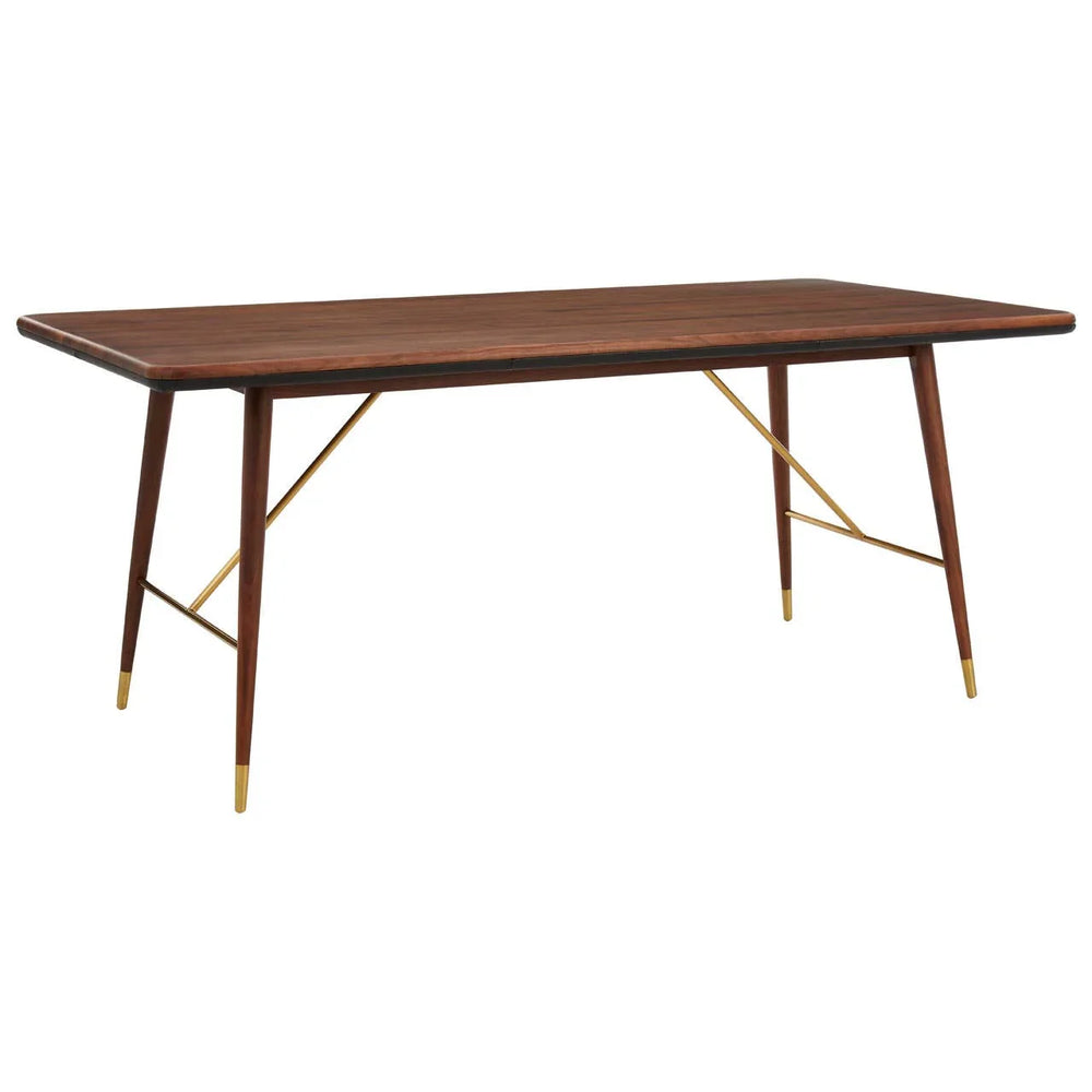 Walnut Brass Dining Table