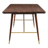 Walnut Brass Dining Table