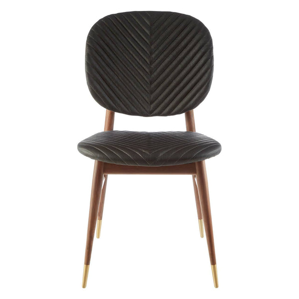 Walnut Leather Dining Chair