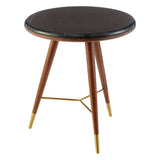 Walnut Brass End Table
