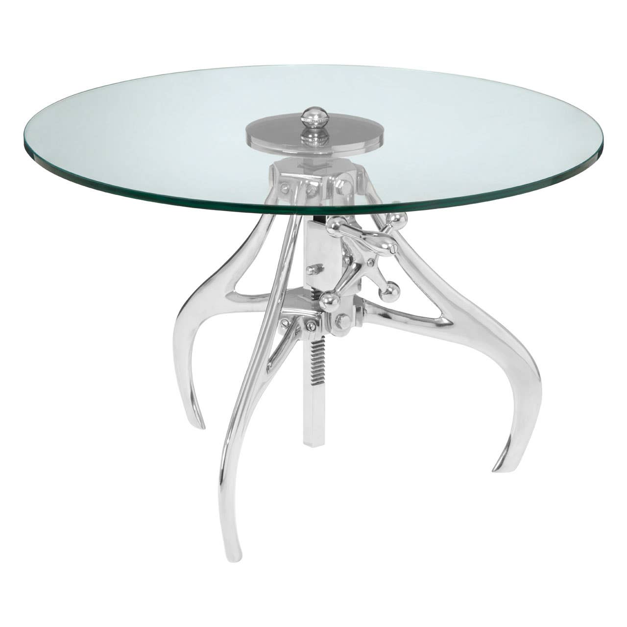 Crank Glass Table Adjustable Height