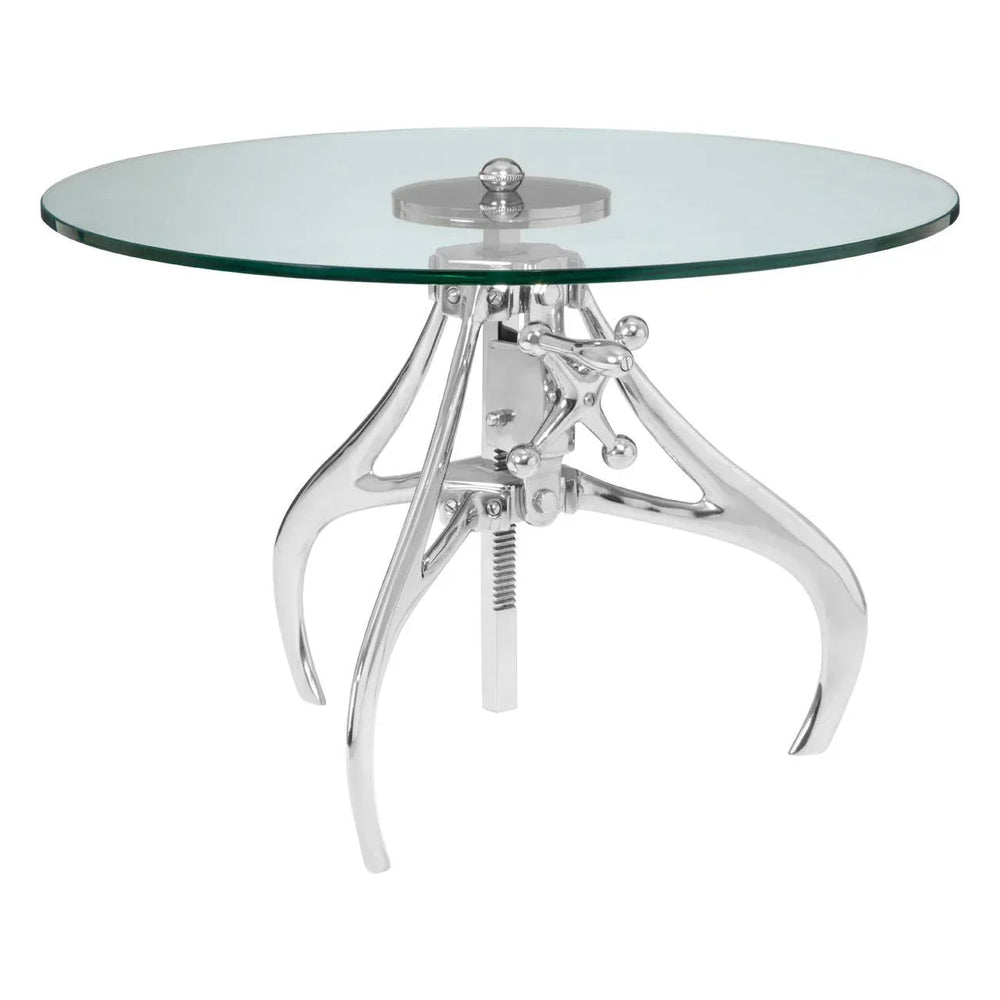 Crank Glass Table Adjustable Height