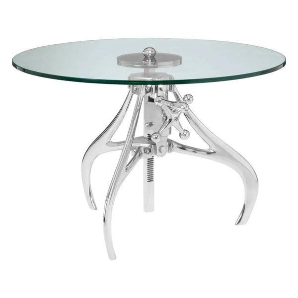 Crank Glass Table Adjustable Height