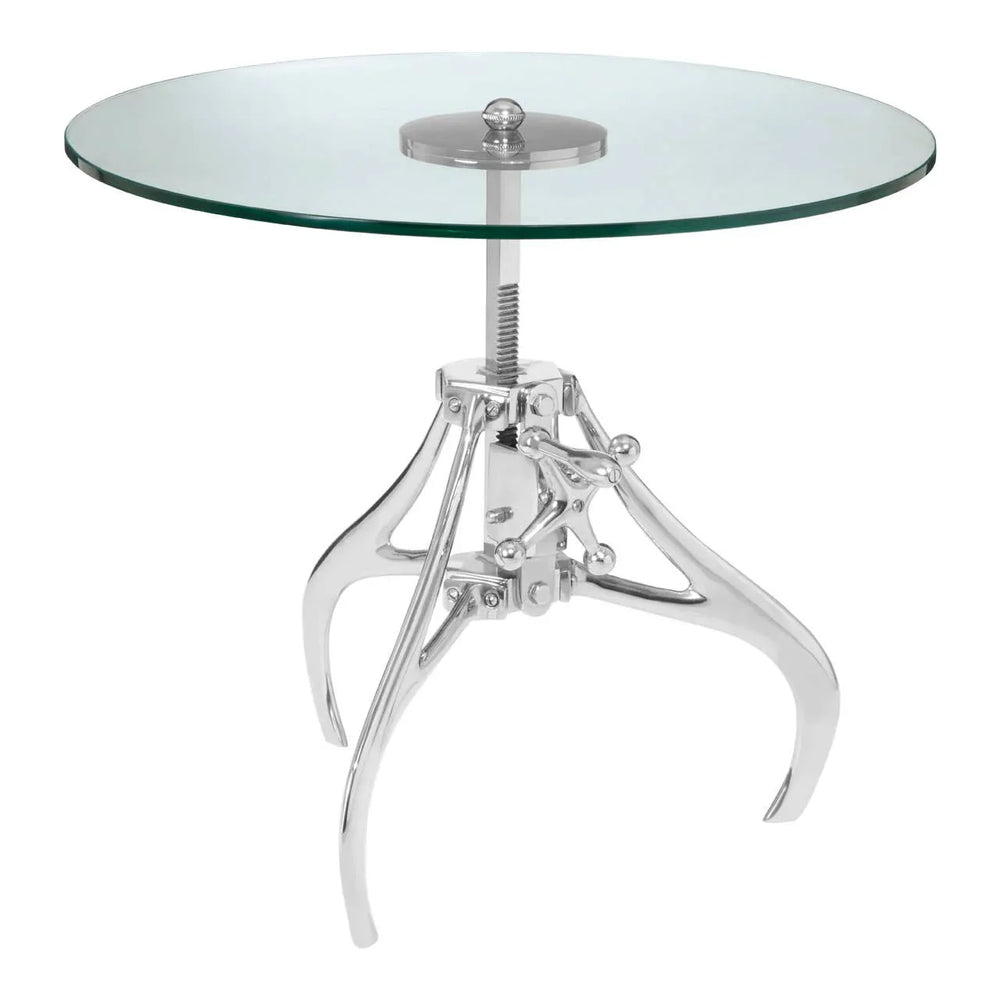Crank Glass Table Adjustable Height