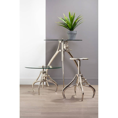Crank Glass Table Adjustable Height