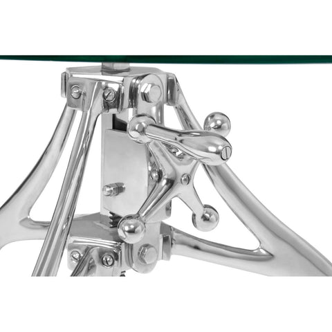 Crank Glass Table Adjustable Height