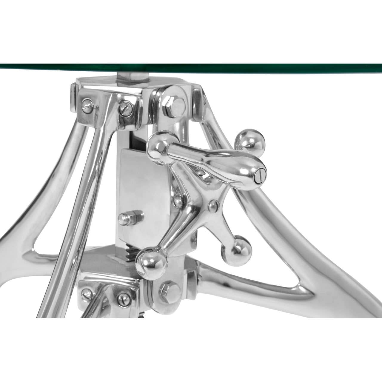 Crank Glass Table Adjustable Height