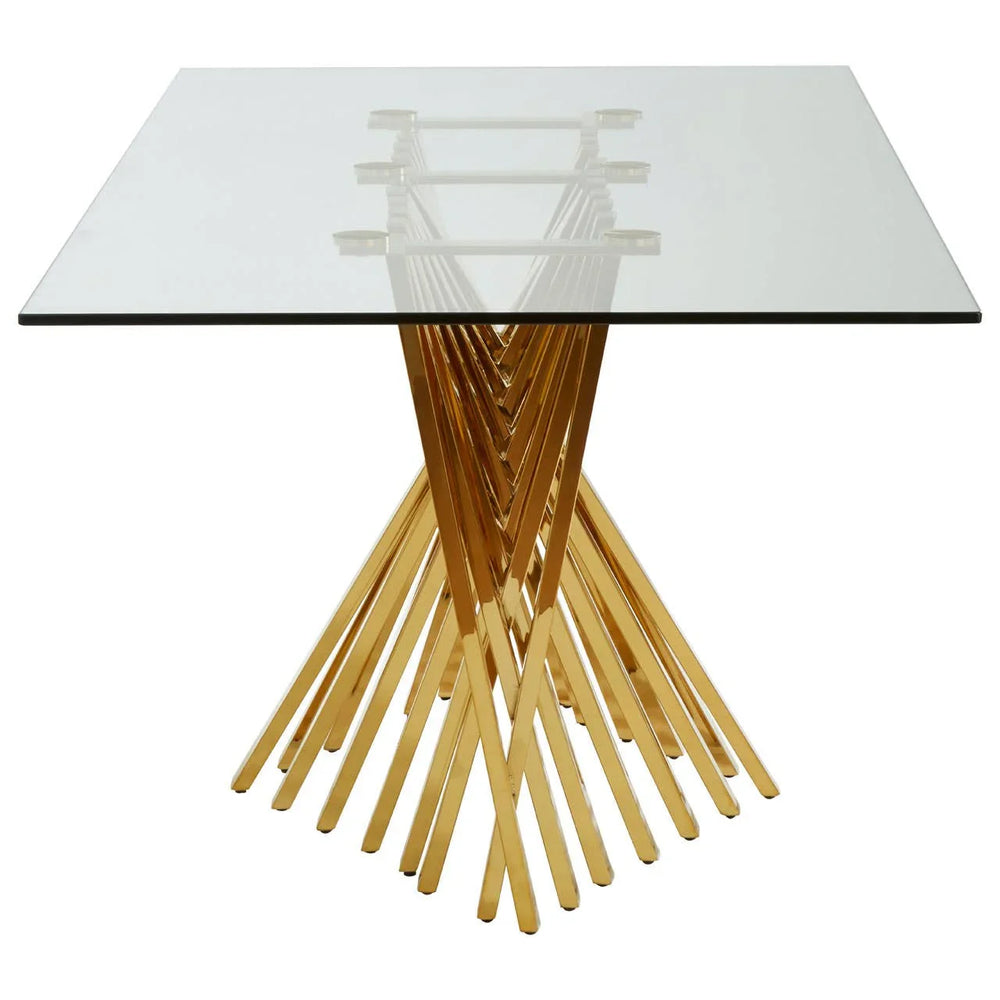 Gold Frame Glass Dining Table