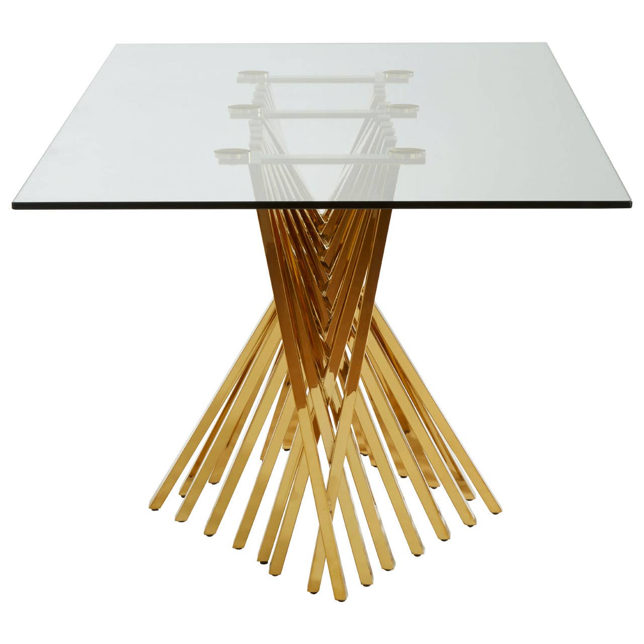 Gold Frame Glass Dining Table