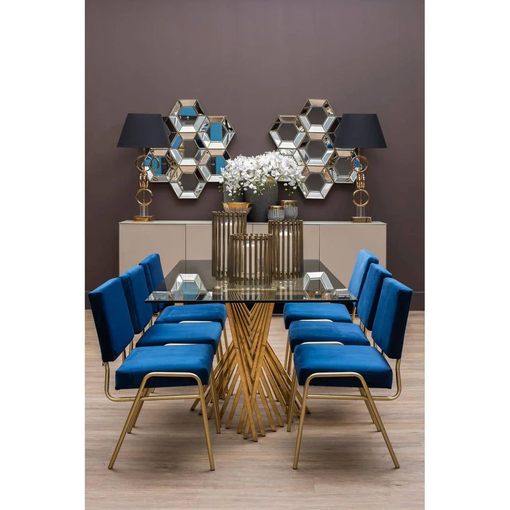 Gold Frame Glass Dining Table