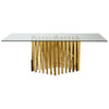 Luxe Gold Glass Dining Table