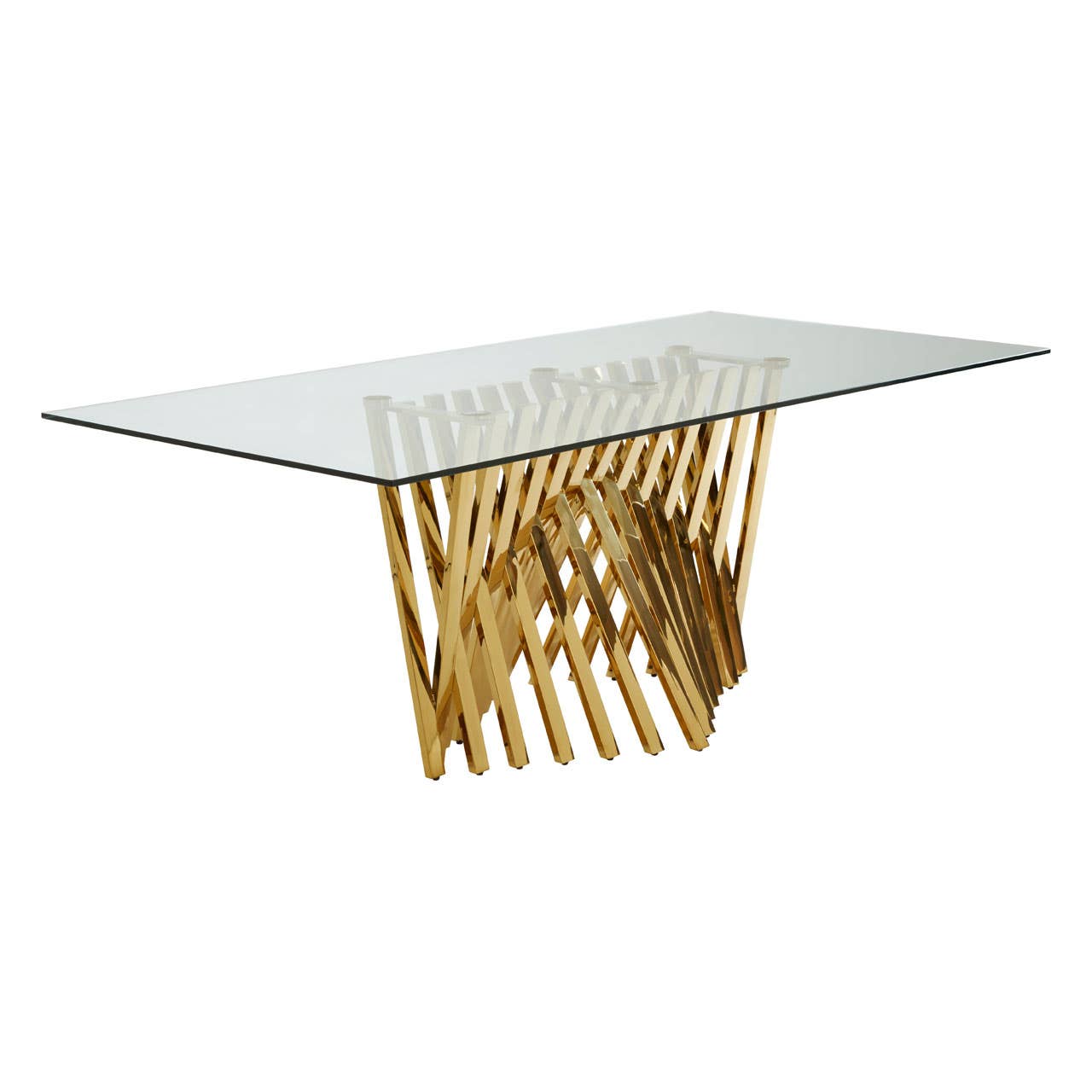 Luxe Gold Glass Dining Table