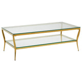 Golden Two Tier Glass Coffee