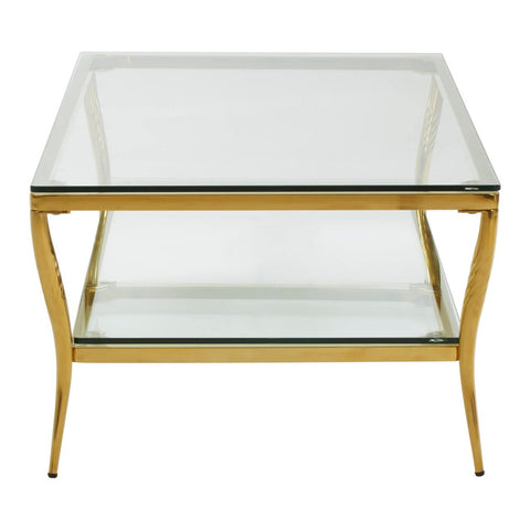 Golden Two Tier Glass Coffee