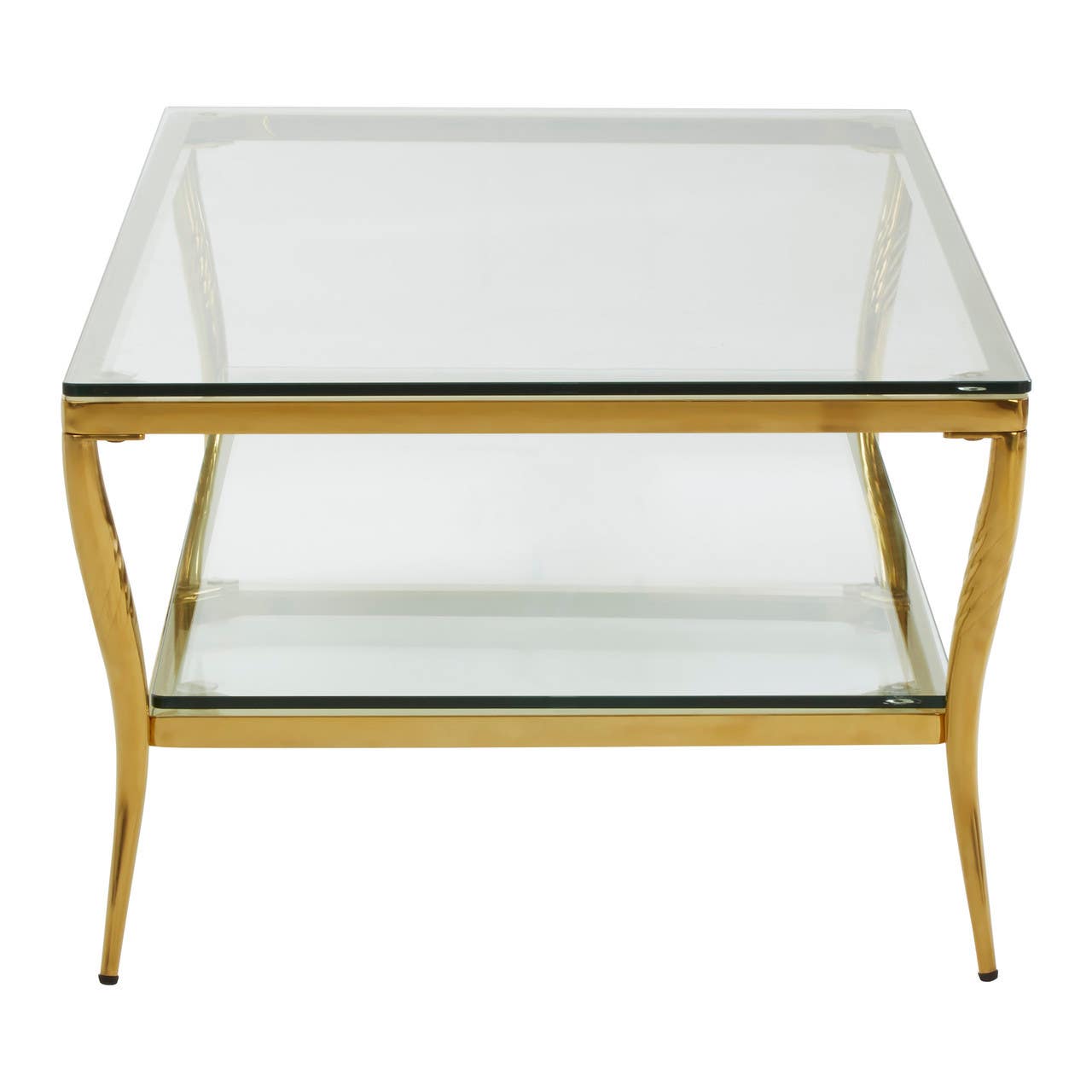 Golden Two Tier Glass Coffee