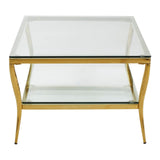 Golden Two Tier Glass Coffee