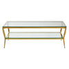 Golden Two Tier Glass Coffee