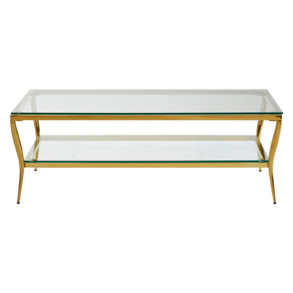 Golden Two Tier Glass Coffee
