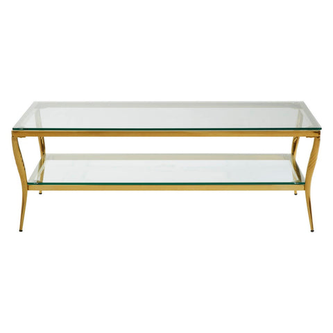 Golden Two Tier Glass Coffee