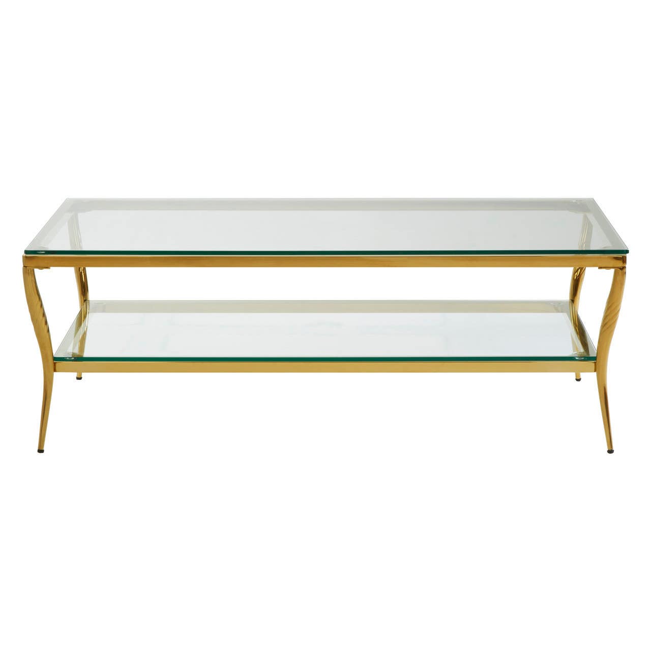 Golden Two Tier Glass Coffee