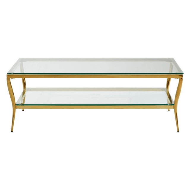 Golden Two Tier Glass Coffee