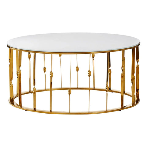 Luxury Gold Glass Coffee Table