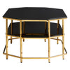 Hexagonal Black Glass Coffee Table
