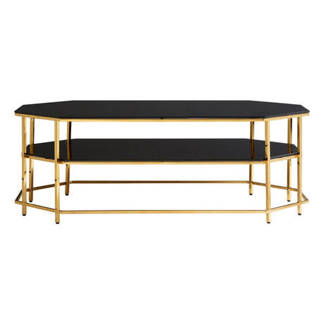Hexagonal Black Glass Coffee Table