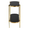 Golden Steel Glass Console Table