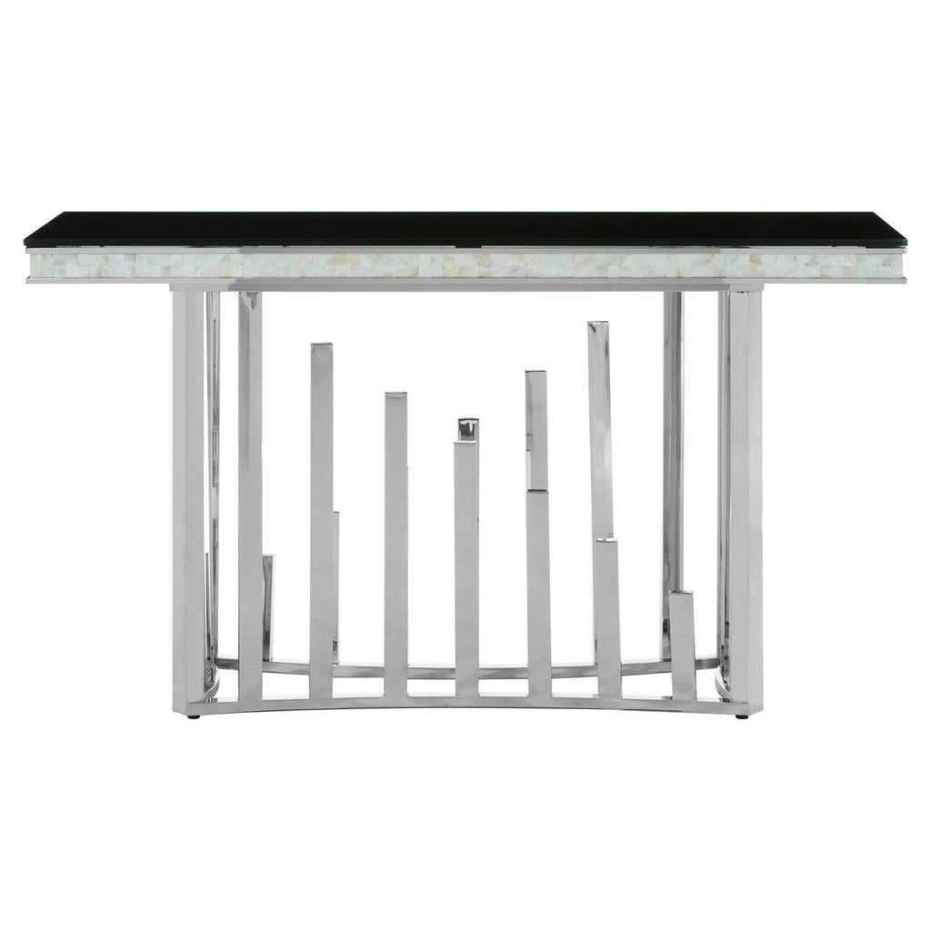 Sleek Silver & Black Glass